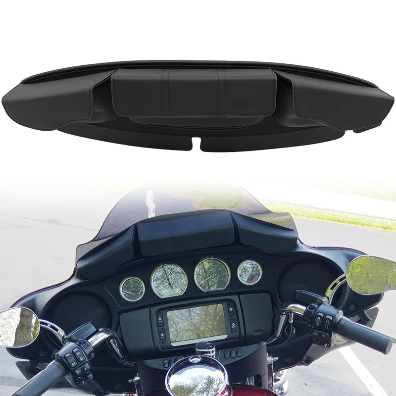 Motorcycle Black 3 Pocket Batwing Fairing Windshield Storage Bag for Harley Touring Electra Glide Street Glide 2014-2023