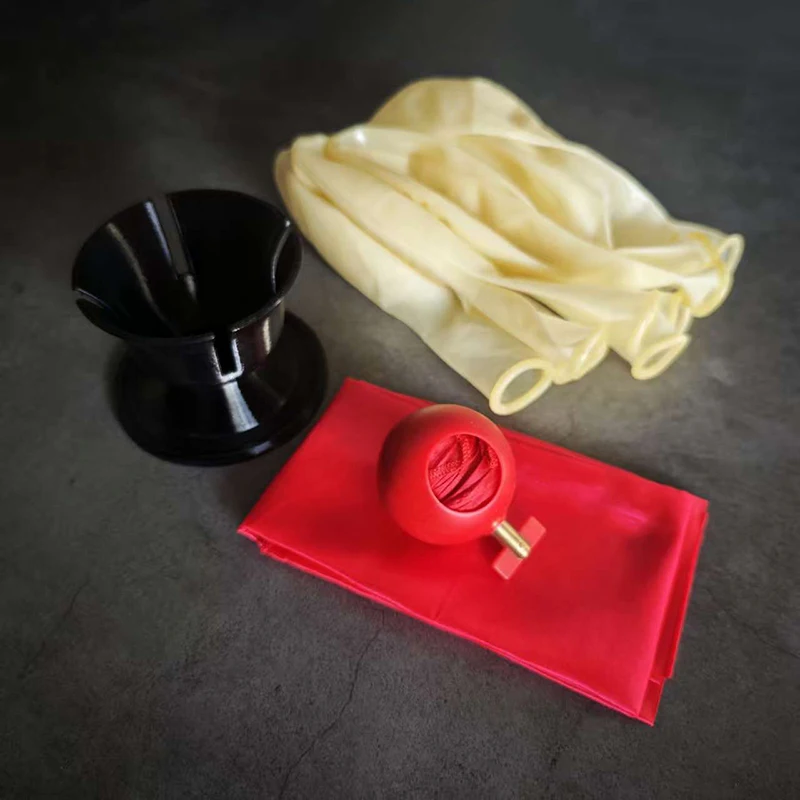 

Волшебный трюк с шелковым входом и из воздушным шаром — визуальное проникновение, появляющаяся и исчезающая иллюзия, реквизит для трюка-волшебника