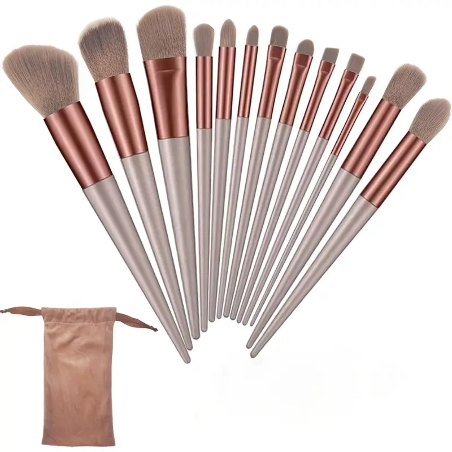

Makeup Brushes Set with Beauty Blender & Eyeshadow Brushes in Cloth Bag - Gift Bag Included