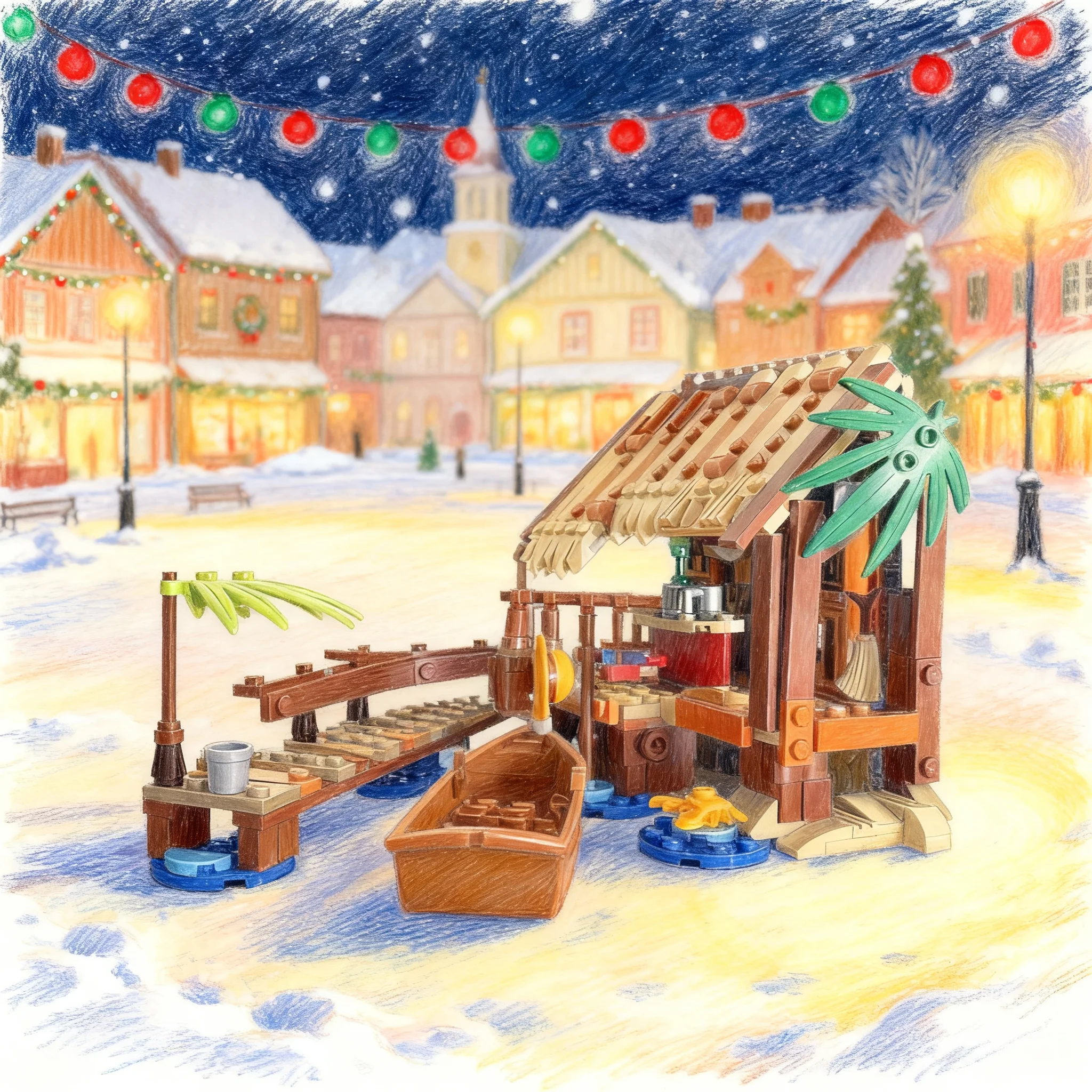 265pcs MOC - Book Manga End OnePieces Model Building Blocks Christmas Gift Toy Collection Assemble Creative Birthday 3D Craft