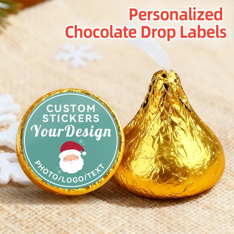 

Наклейки с фотографиями на заказ для шоколада, персонализированные круглые этикетки для праздничных принадлежностей на Рождество, дня рождения, свадьбу, для упаковки конфет.