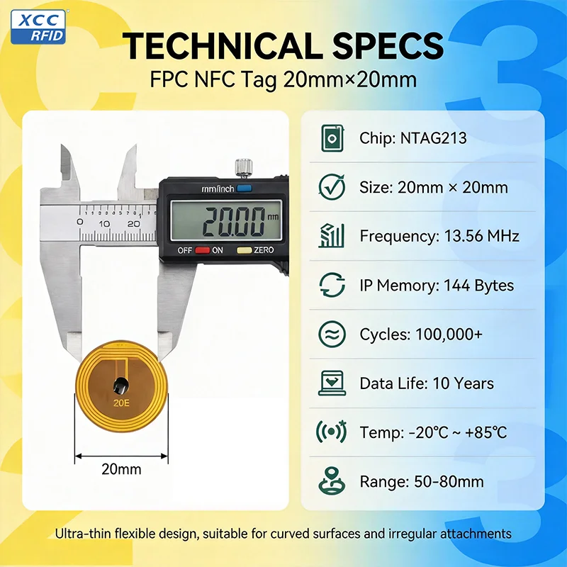 Etiqueta NFC FPC de 20 mm con  - Nfc Tag Programmable reseña y precio
