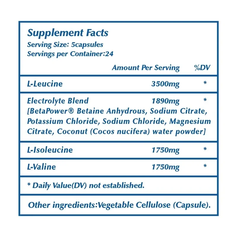 Sport BCAA Supplement - Electrolyte Balance, Enhance Strength and Energy Levels, Increase Muscle Mass, Muscle Growth & Recovery