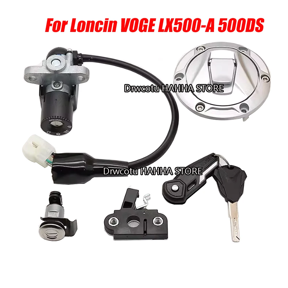 

Motorcycle For Loncin VOGE LX500-A 500DS Ignition Switch Lock Fuel Tank Lock Set Fuel Gas Cap W/Keys Seat Lock