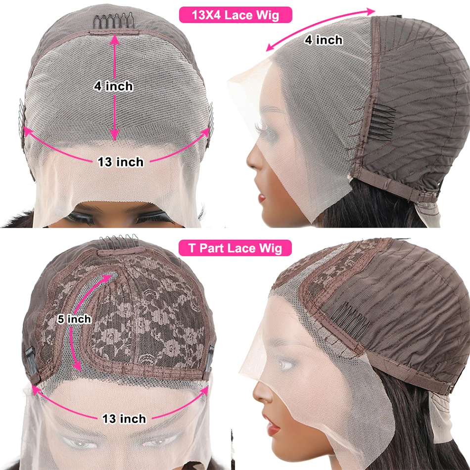 Body Wave T Part Lace Bob Wig 13X1 4x1 Lace Front Human Hair Wigs PrePlucked Natural Hair Remy Brazilian Wig 180% Density