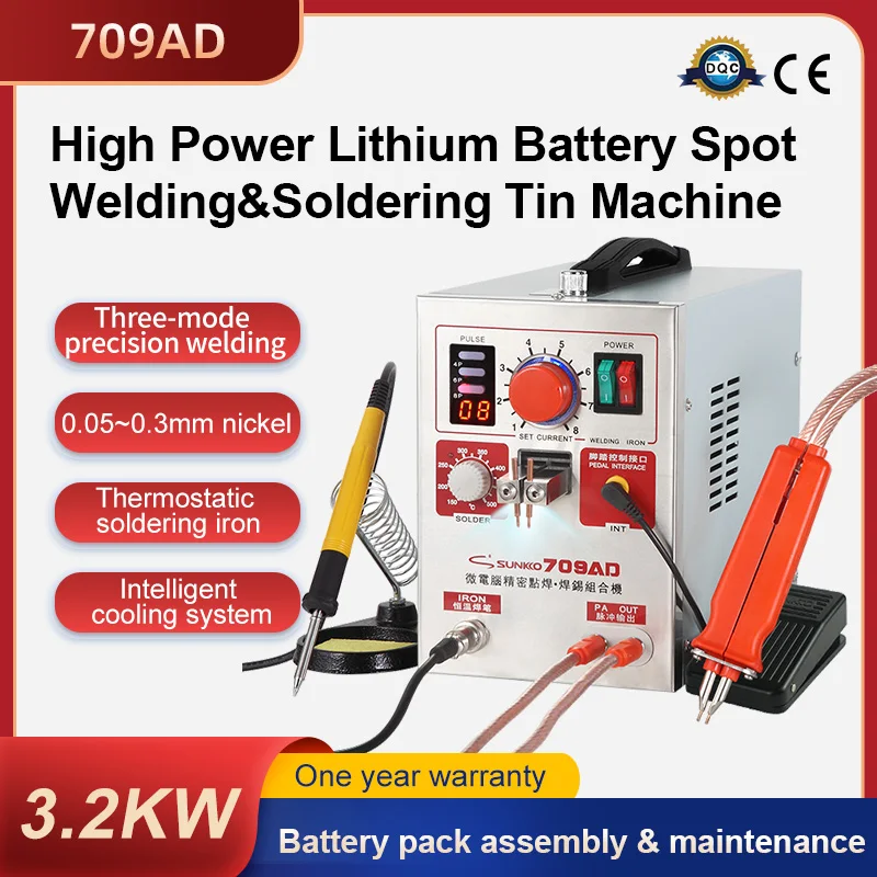 

SUNKKO 709AD Spot Welder 3.2KW High Power Battery Digital Display Soldering Spot Welding 18650 Lithium Battery Pulse Spot