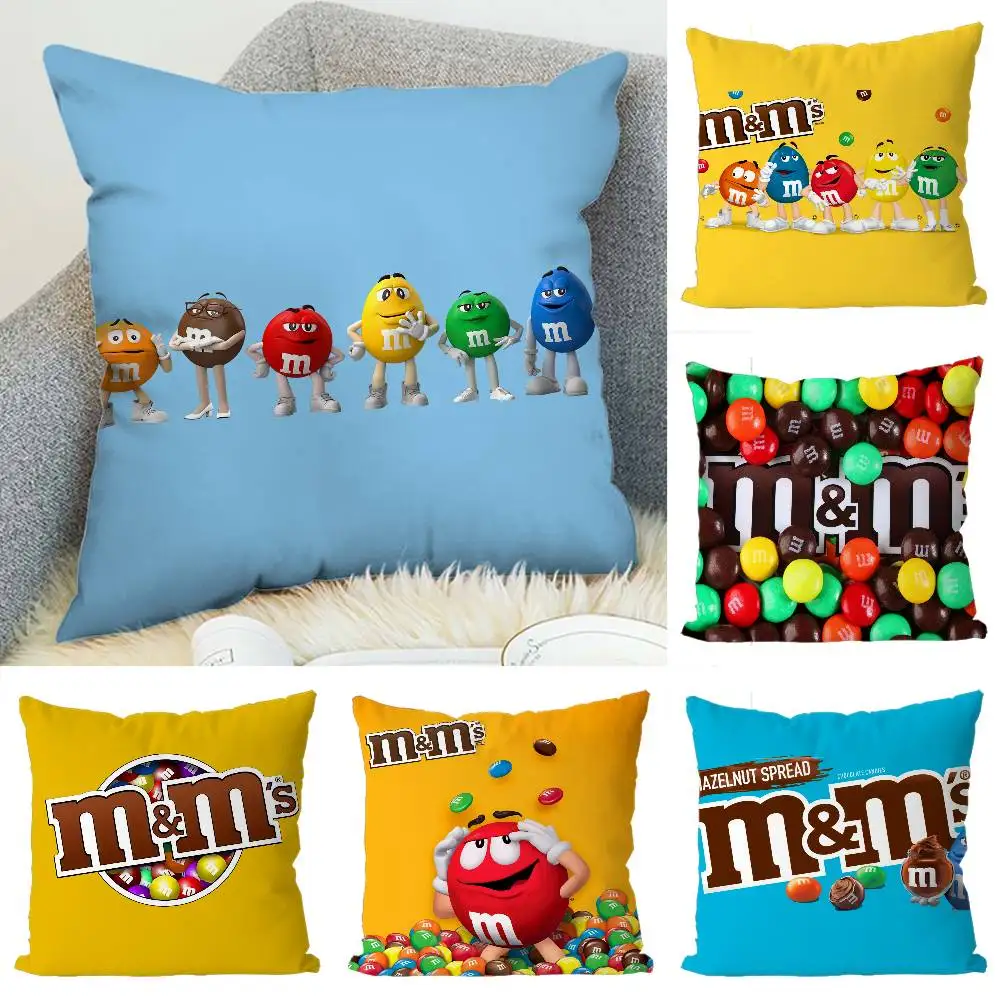 

New M-M&MS Pillow Case Luxury Double-sided For Car Pillows 45x45 Cushions Cover Home And Decoration Sofa Pillowcase 50x50