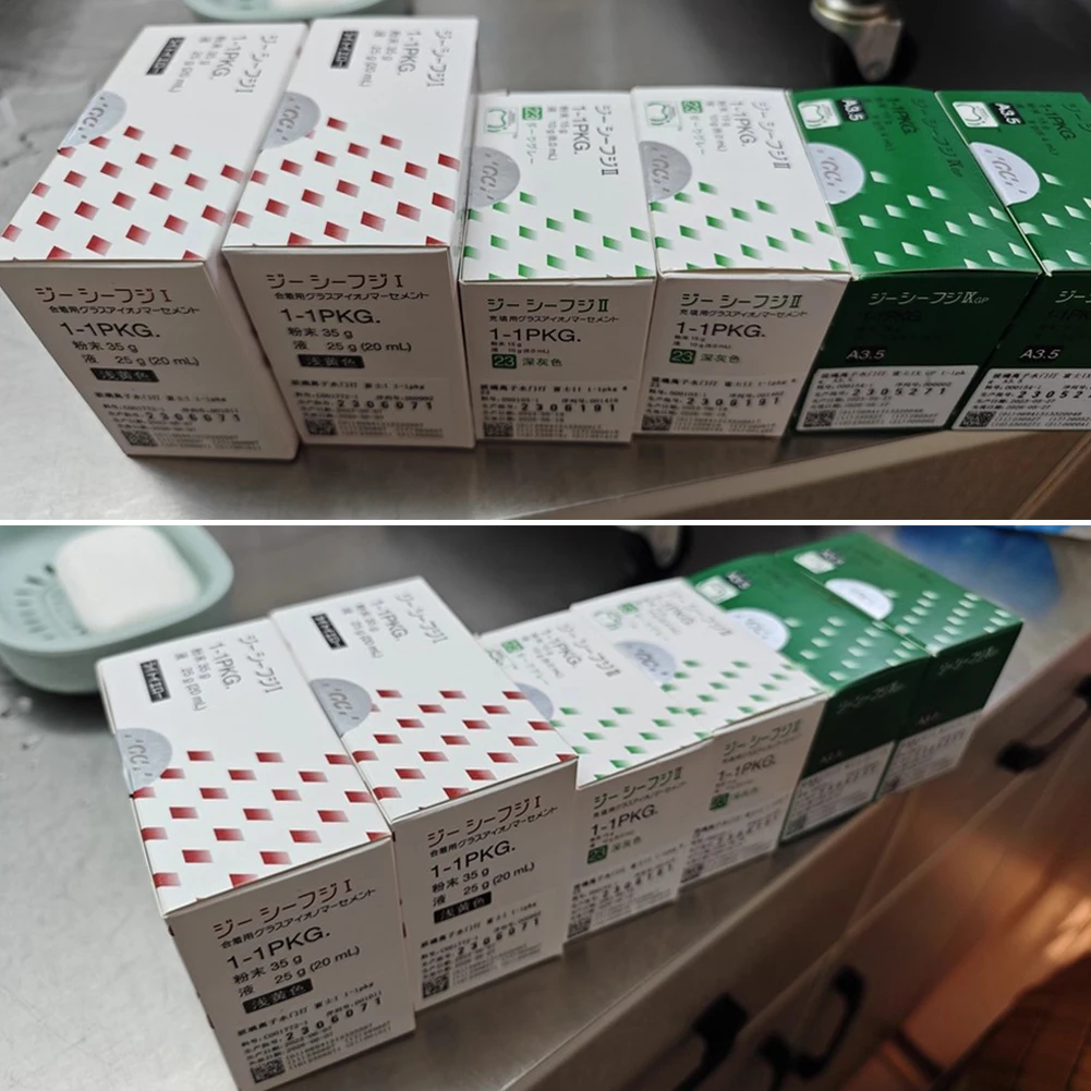 الأسنان فوجي I Mini/II/IX الزجاج أيونومر شوي الرجال تينغ مواد الراتنج طب الأسنان الخزف القشرة الترابط مسحوق السائل وكيل مختبر