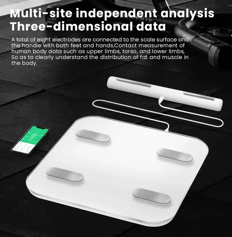 LCD/Light Emitting Diode Display Handle Bar 8 Pole AI Electronic Balance Intelligent 3D Scanning Body Fat Composition Scale