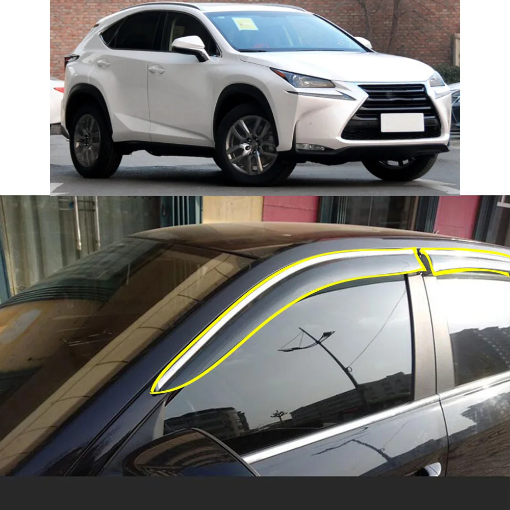 

Car Sticker Plastic Window Glass Wind Visor Rain/Sun Guard Vent For Lexus NX200T NX300H NX 2010 2011 2012 2013 2014 2015