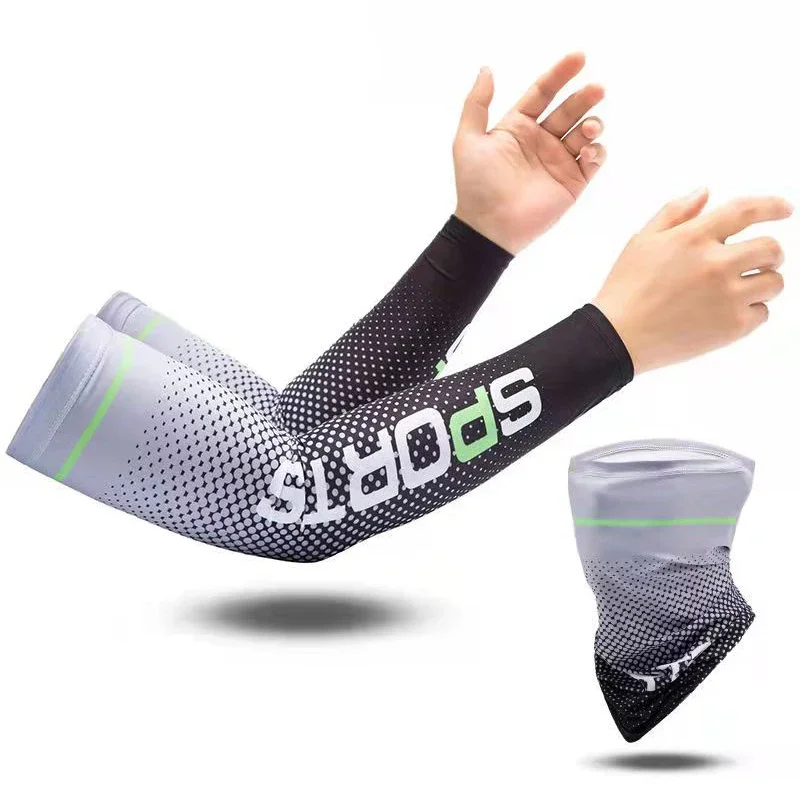 2023 New Ice Silk Sleeve Sunscreen Cuff UV Sun Protection Arm Sleeves Anti-Slip Men Women Long Gloves Outdoor Cool Sport Cycling