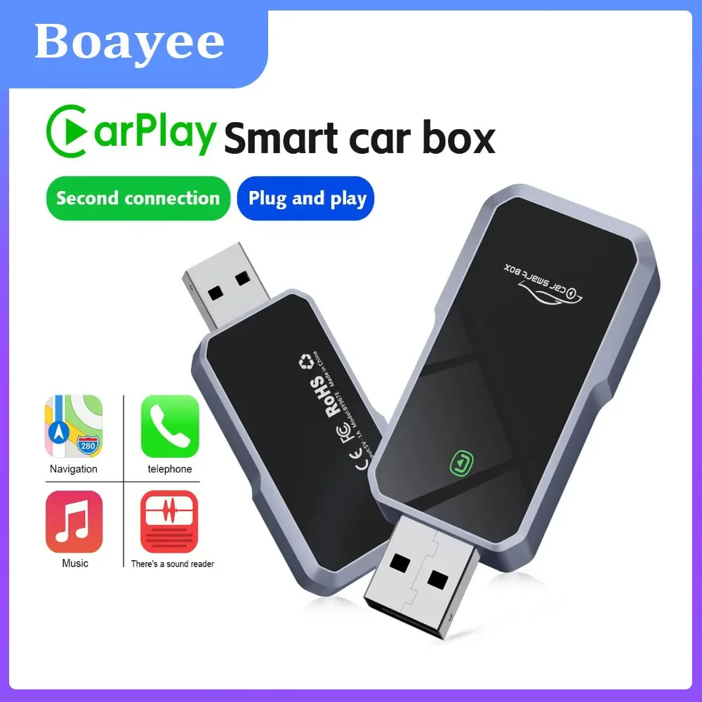 

Mini Carplay Adapter Auto Connect Equipped with OEM Wired to Wireless Car Play Multimedia Connect Charging Siri Streaming AI Box