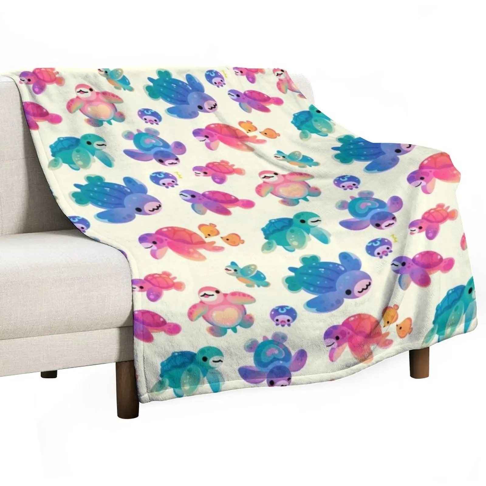 Sea turtle - bright Throw Blanket Summer Soft For Decorative Sofa For Sofa Thin Shaggy Plaid Blankets
