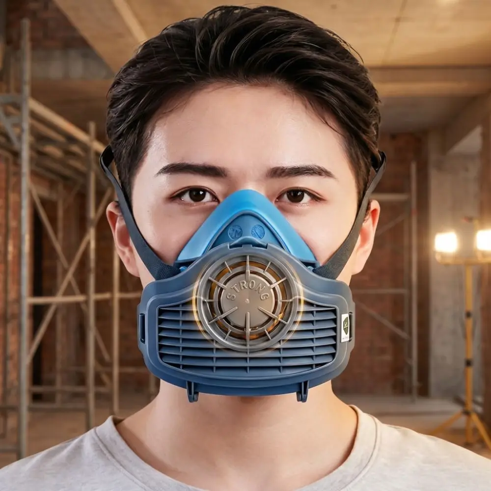 Silicone Material Silicone Dustproof Half Gas Mask Reusable Design Replaceable Filter Dust Respirator Self-Priming Filter