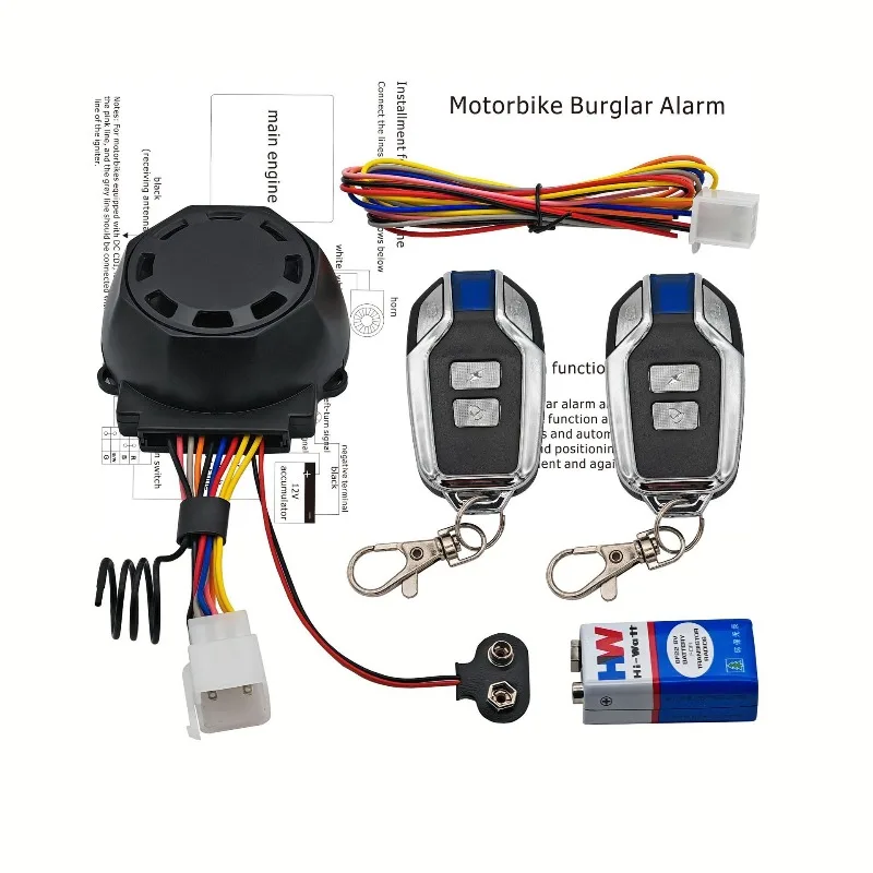 

Full-featured Waterproof Motorcycle Anti-theft Alarm System with One-key Start Automatic Anti-theft and Independent Hazard Light