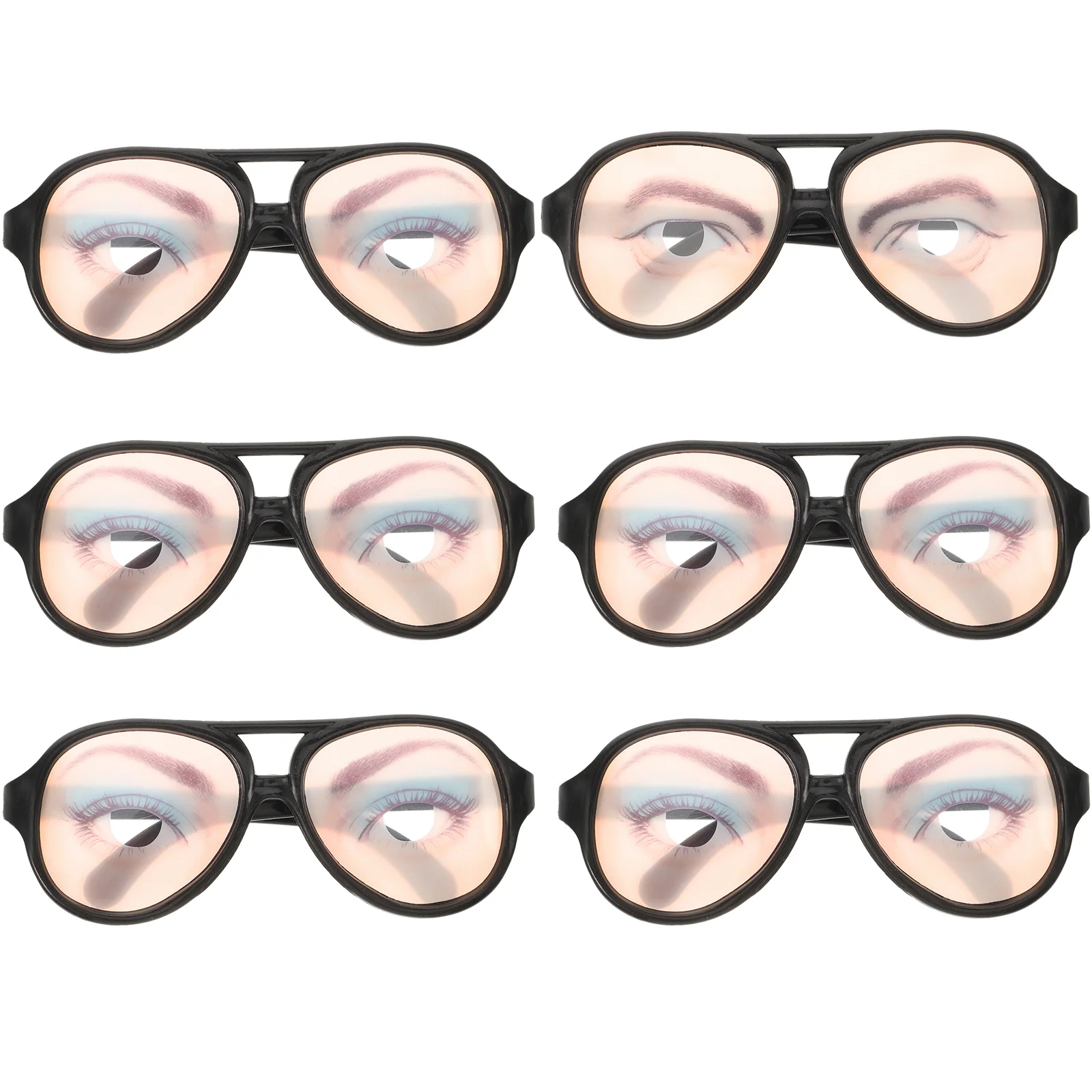 

6 Pcs Halloween Costumes Funny Glasses Eyes Christmas Party Props Men and Women