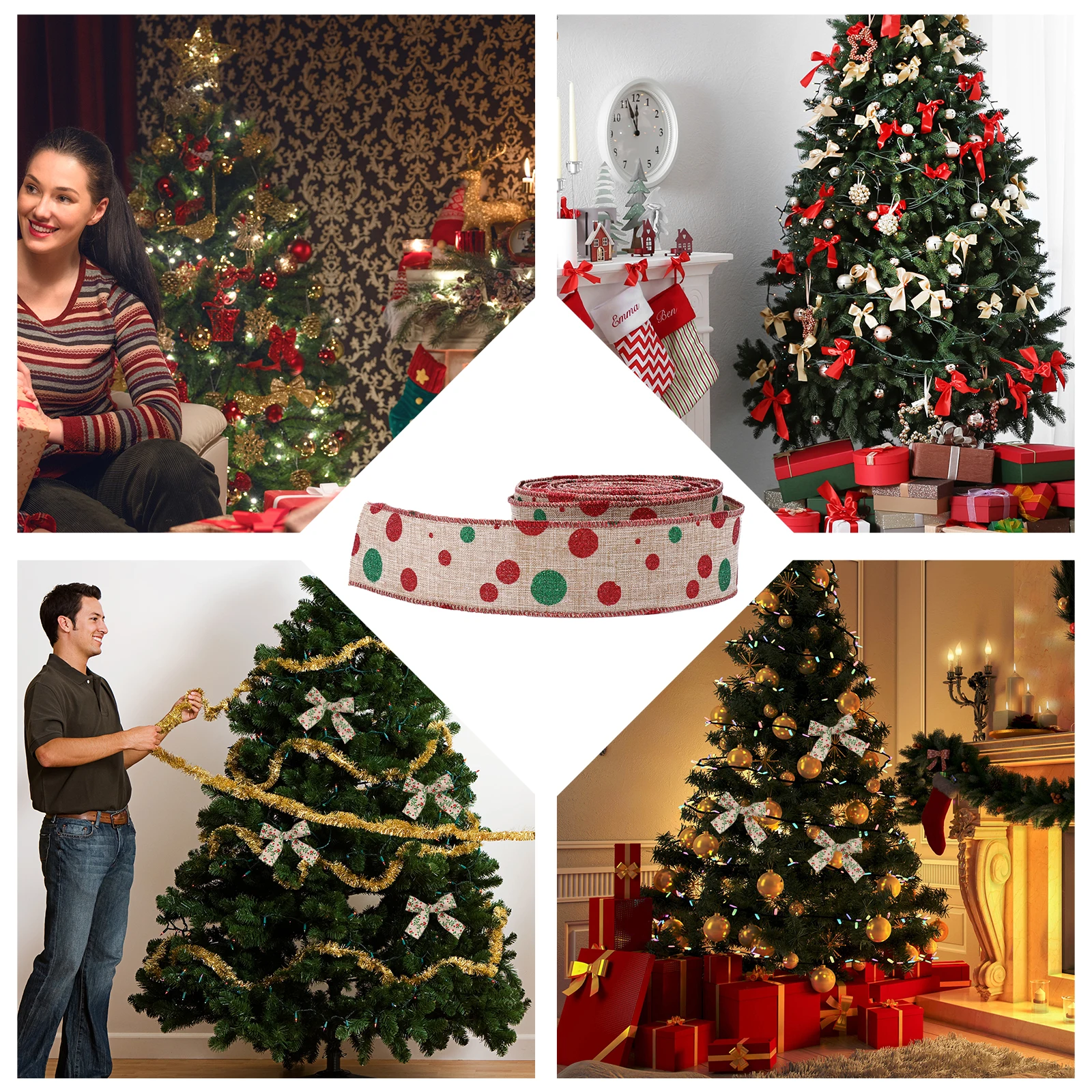 

Burlap Christmas Gift Wrapping Wedding Party Decoration Craft Xmas Ribbon Linen Ribbon Packing Bow Making Strong Durable