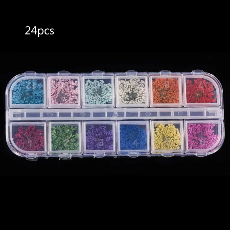 24 Pieces/Set Small Dried Flowers UV Resin Decorations Art Epoxy Mold Fillers for DIY Crafts Jewelry Embellishments