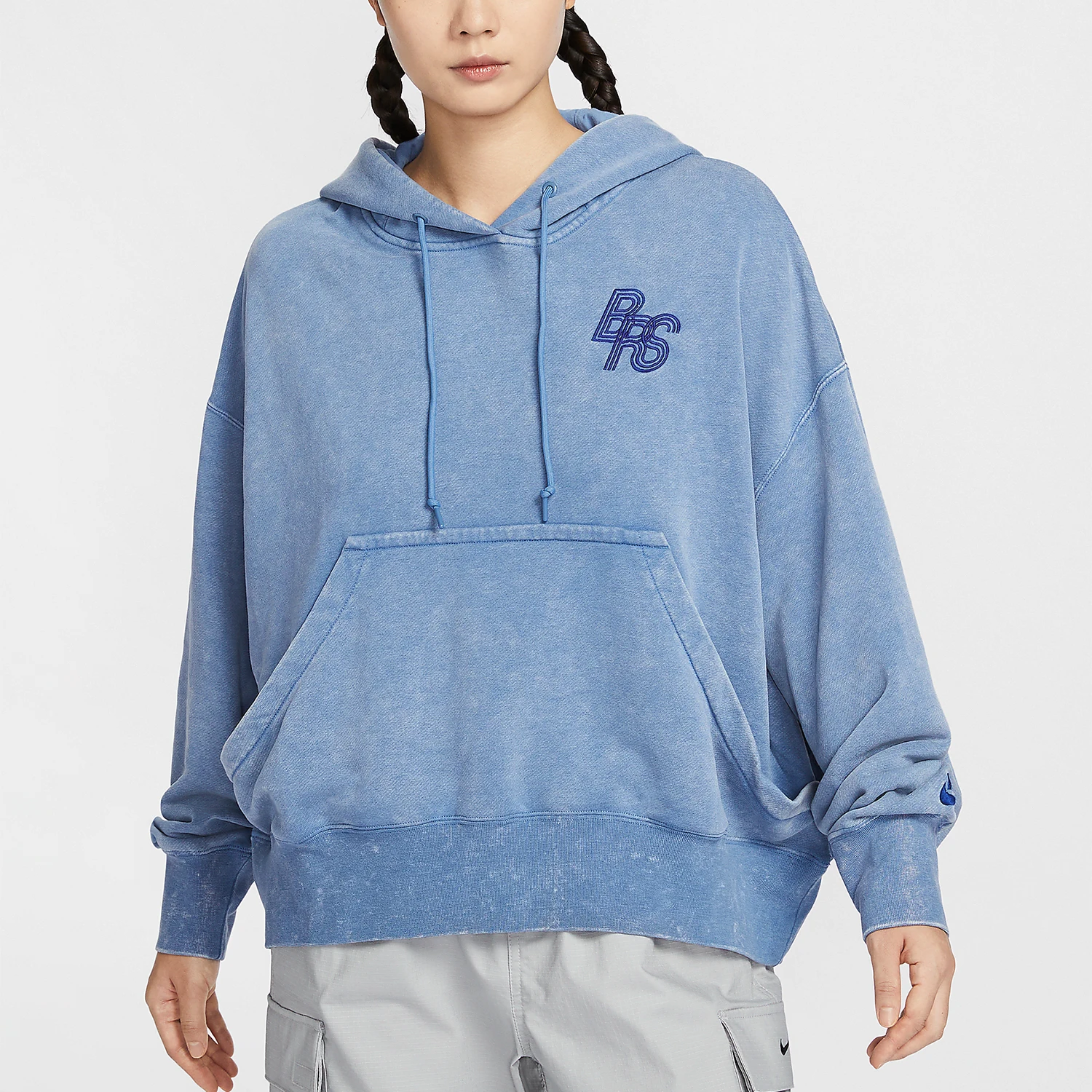 

Nike Official Authentic 2024, новый женский вязаный свободный пуловер с капюшоном HQ6039-486