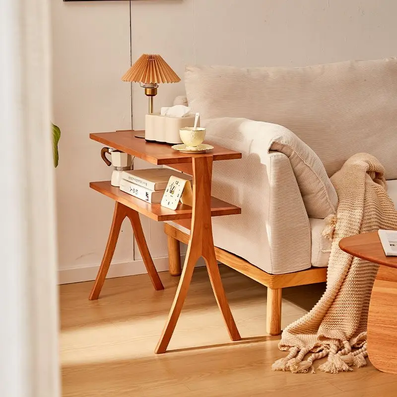 Винтажный приставной столик из массива дерева и набор книжных полок: подставка для цветов «елочка середины века», минималистичный учебный стол