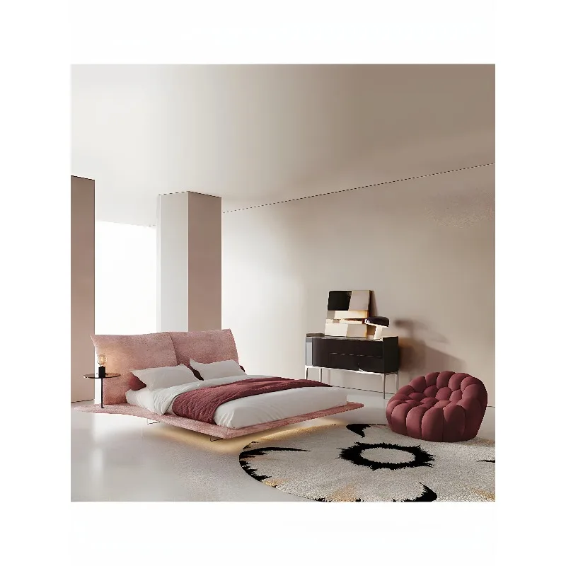Italian minimalist light luxury high-end suspended master bedroom wedding bed
