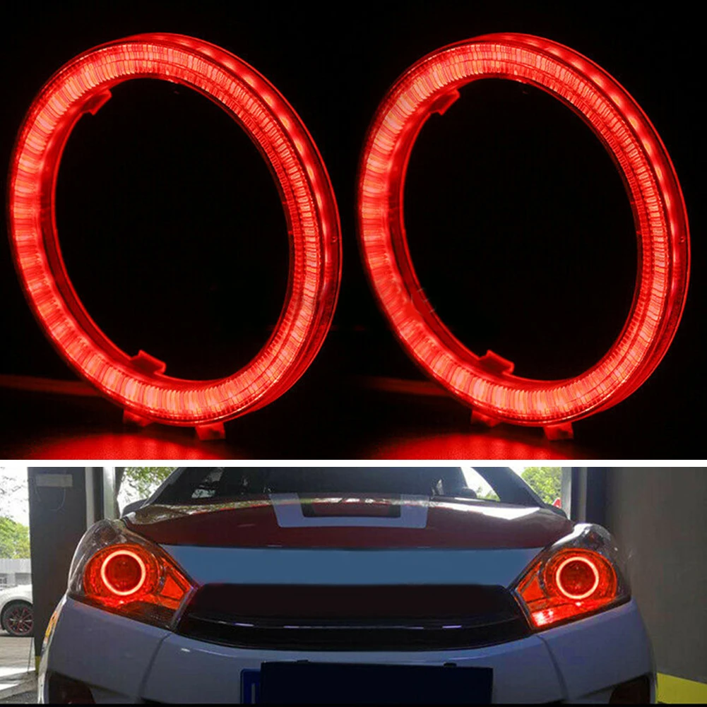 2pcs Car COB LED Headlight 60 mm 95MM Halo Rings Lights DRL Angel Eyes  Daytime Running Lamps For Car Red Retrofit Accessories