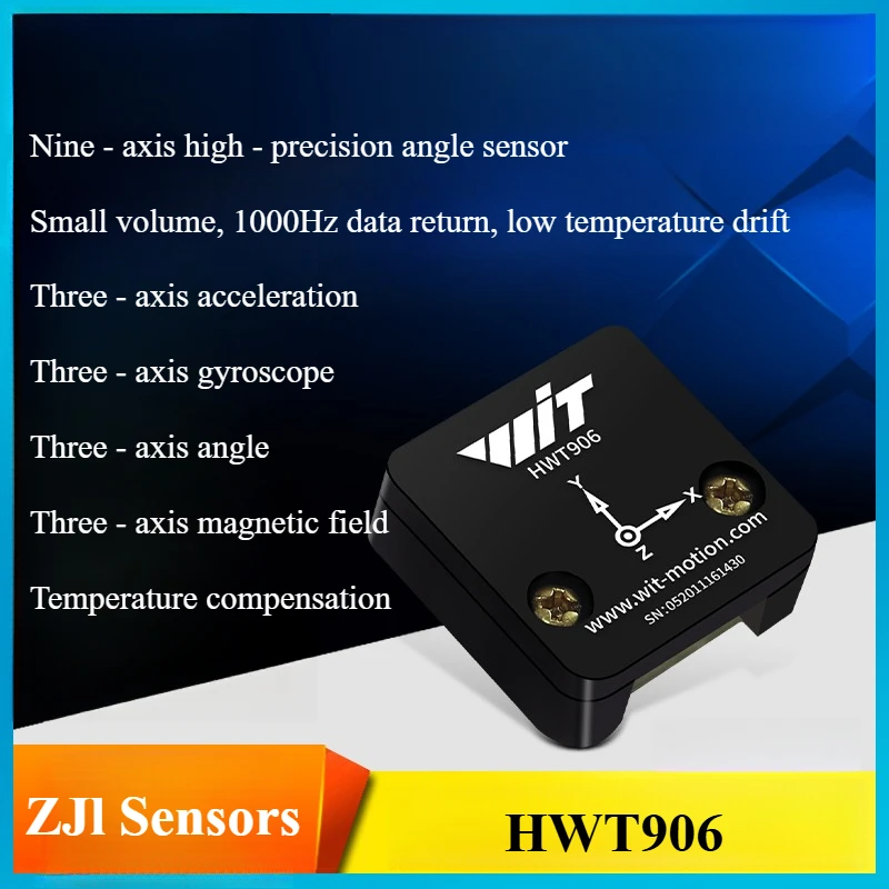 

HWT906/906P Intelligent Nine-axis Attitude Sensor Temperature Compensation Low Temperature Drift Acceleration Angle Gyroscope