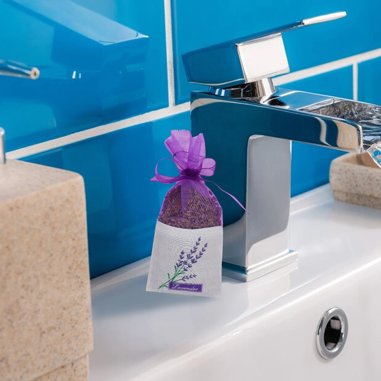 

30 Pcs Sachet Bag Bags Lavender Print Drawstring Mesh Sachets for Empty Lavendar Travel Pouches Satchel