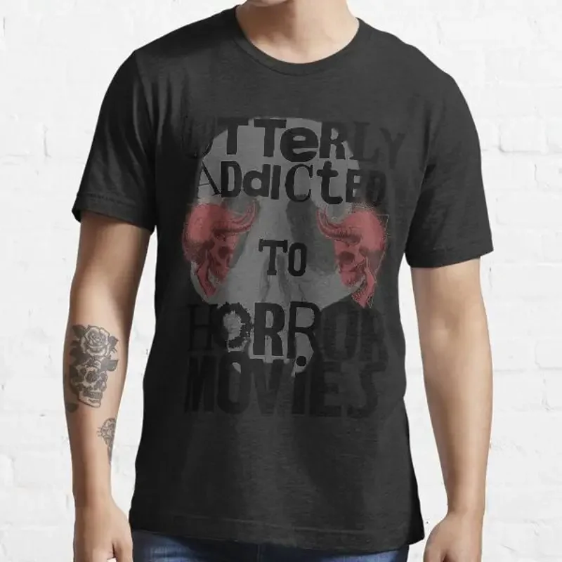 Utterly Addicted to Horror Movies T Shirt Black Size S 5XL USA