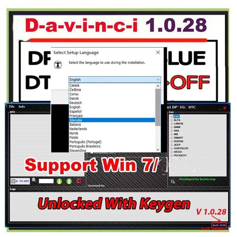 Davinci 1.0.28+IMMO DOCTOR V2.1 + MULTI EDITOR V2 +DTC Remover For KESS KTAG FGTECH + ECM TITANIUM 1.61 Unlimited Keygen tools