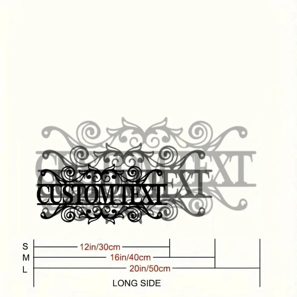 Weather Resistant Fade Proof Custom Metal Address Sign Rustic Scroll Wrought Iron House Number Plaque Engraved Street Name Outdo