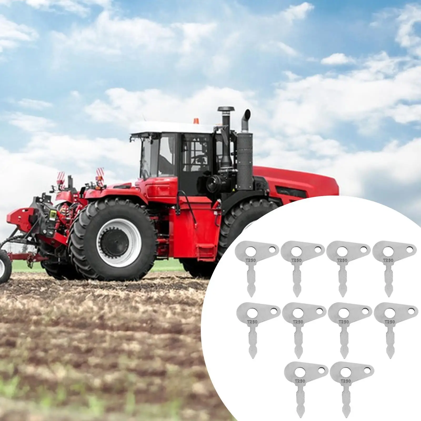 Excavator Switch Key Metal Ignition Keys Universal Starter Key Durable Parts for Heavy Equipment Tractors