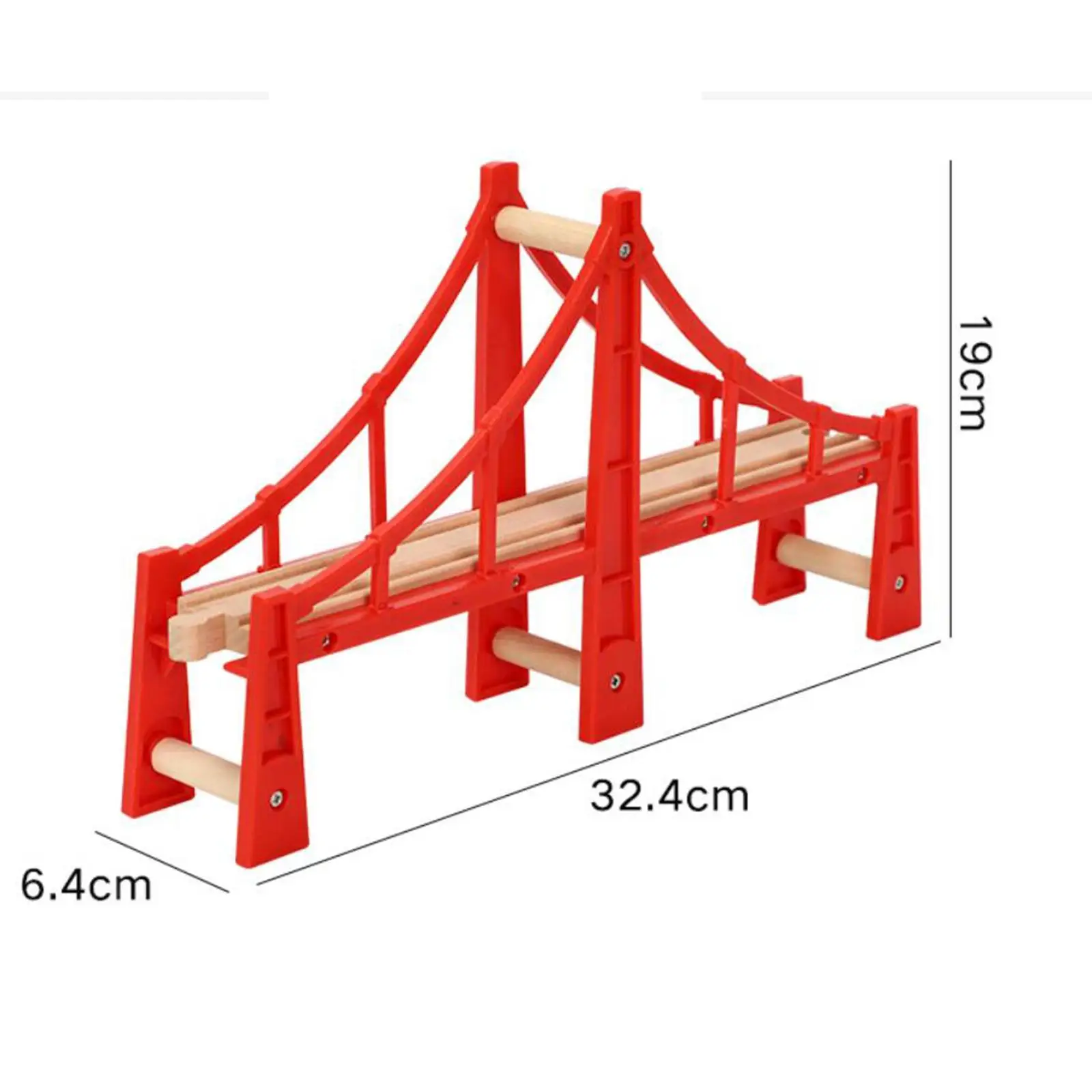 Toddler Boy Wooden Train Railway Bridge Toy for Track Expansion Compatible with Major Brands Educational Fun