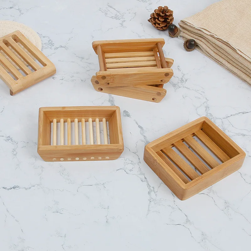 Natural Wood Soap Box Bamboo Wooden Soap Holder Soap Base Bamboo To Remove Mildew Drain Hygiene Bamboo Box Soap Bamboo Shelf