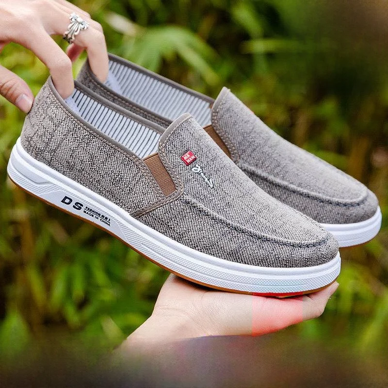 

Men's Canvas Slip-On oes Spring 2026 New Sle Beijing Dad Casual Driving Breathable Low Top Faionable All-Season Footwear