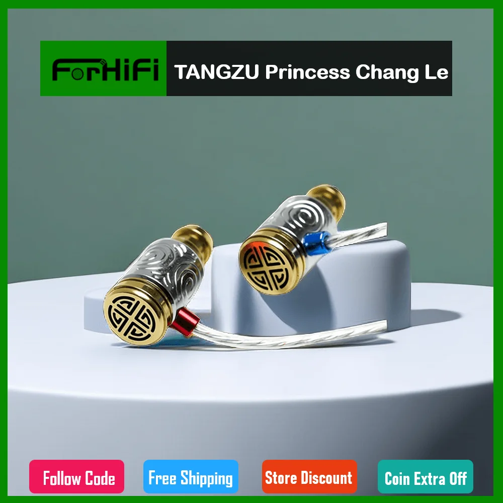 TANGZU Princess Chang Le 6mm Dynamic Driver In-Ear Monitor Earphones IEMs Hi-Fi Headphone with 4N OFC Silver Plated Cable Mic