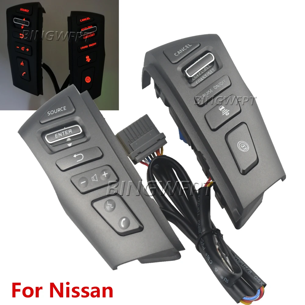 

Steering Wheel Switches For Nissan PATROL Y62 2012-2018 Telephone Volume Bluetooth Cruise Control Button For Infiniti QX56 QX8