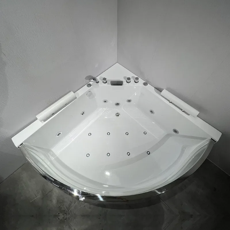 Surfing massage vortex bathtub acrylic material, fan-shaped corner thermostatic bathtub