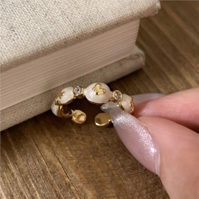 VENTFILLE 925 Sterling Silver Butterfly Ring For Women Drip Glaze Zircon Fashion Temperament Retro Jewelry Gift Dropshipping