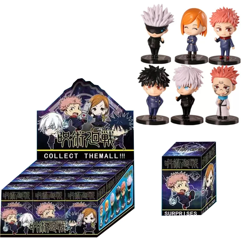 

2026 New 12pcsJujutsu Battle Squatting Five Way Tiger Staff Yuren Two Sided Stay Nuo Tide Play Q Version Handheld Blind Box