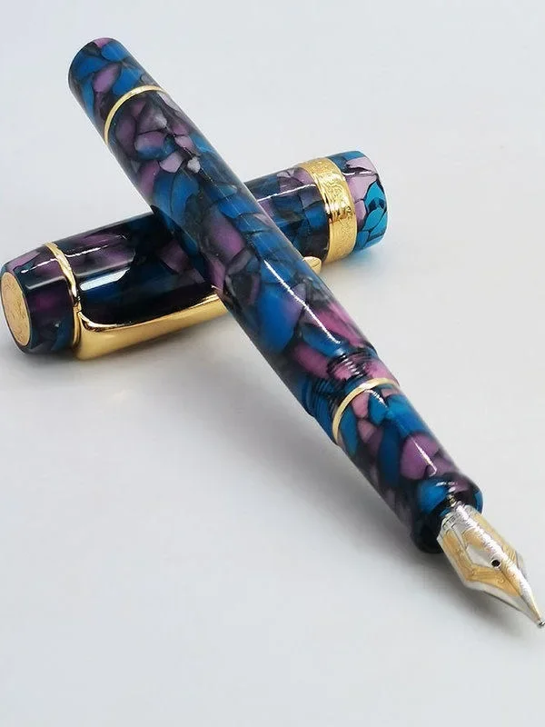 nouveau-stylo-plume-en-acrylique-kaigelu-316-century-tofu-cadeau-d'affaires-de-luxe-ef-f-m-038-05-07mm-stylo-de-calligraphie-transparent-bleu-ciel