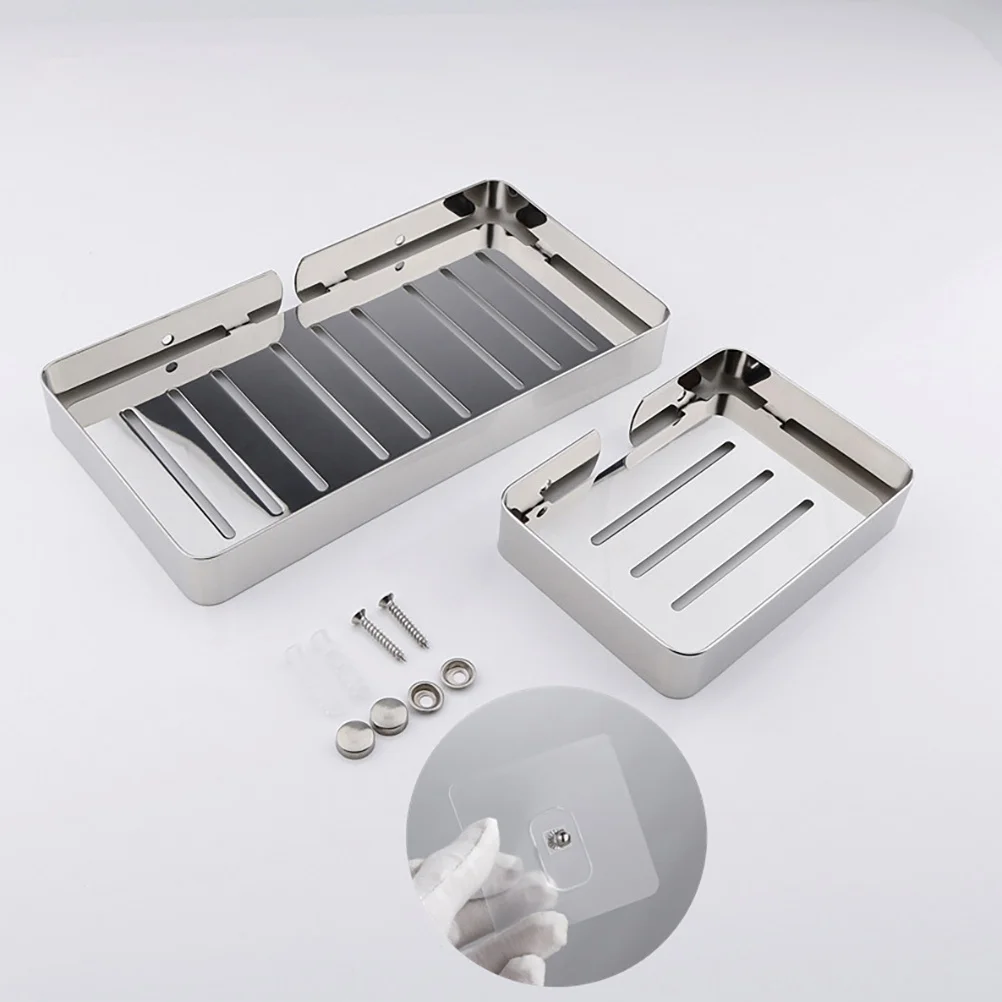 

Wall-Mounted Soap Holder Stainless Steel Storage Saver For Bar Soap Shower Use Rust-Proof Drainage Design Smooth Edge