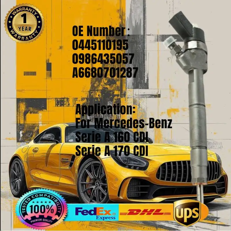 0445110195 0445110196 A6680701287 Common-Rail-Kraftstoffeinspritzdüse für Mercedes-Benz Serie A 160 A 170 CDI