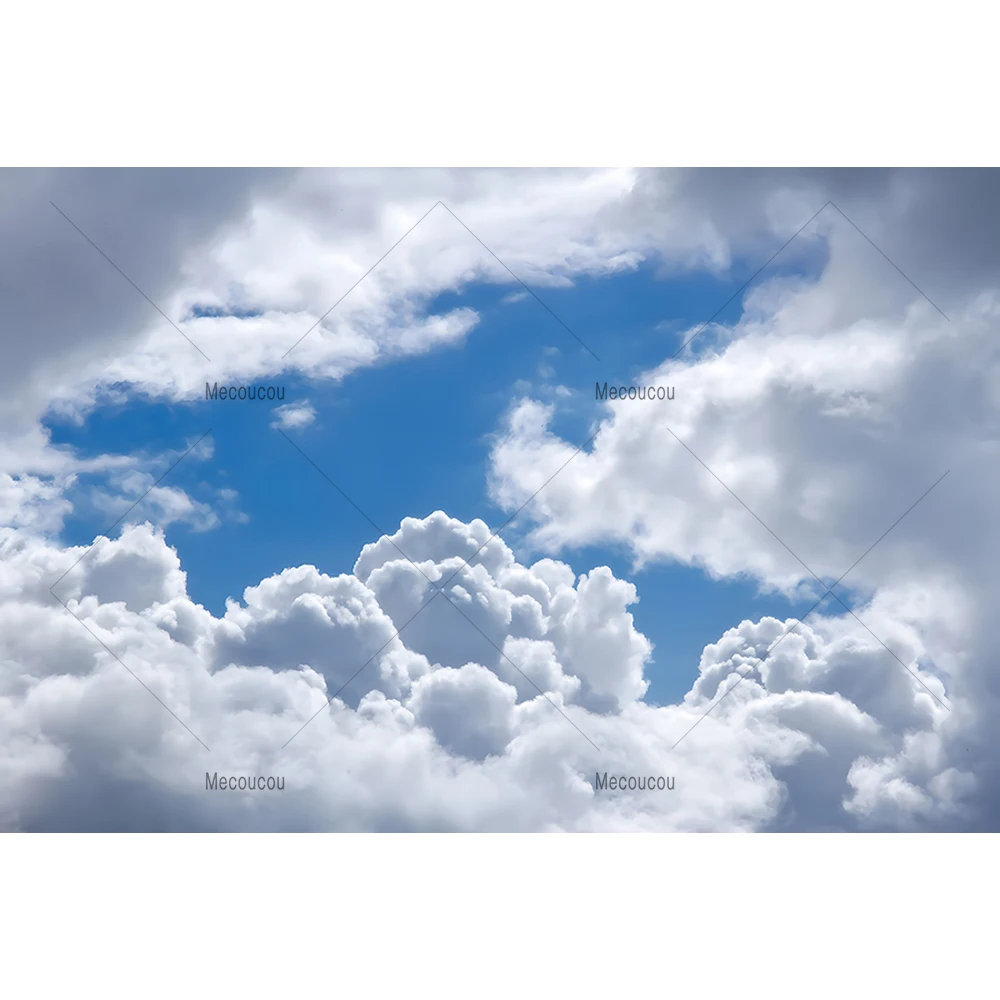 Blue Sky White Cloud Photography Background Custom Natural Scenic Baby Shower Birthday Party sfondo Photocall Photo Studio