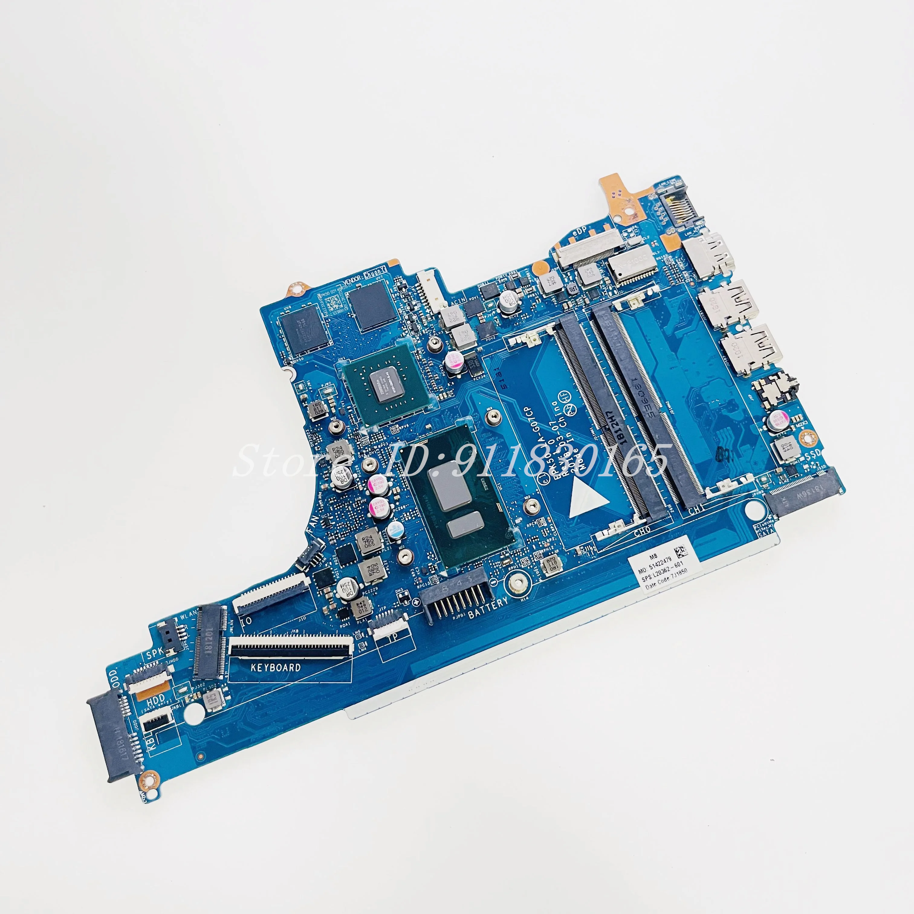 Imagem -05 - Placa-mãe Portátil para hp Pavilion Epk50 La-g07cp La-g07cp La-g07bp 250 g7 256 g7 15-da 15z-da L20362601 Cpu V2g-gpu Ddr4