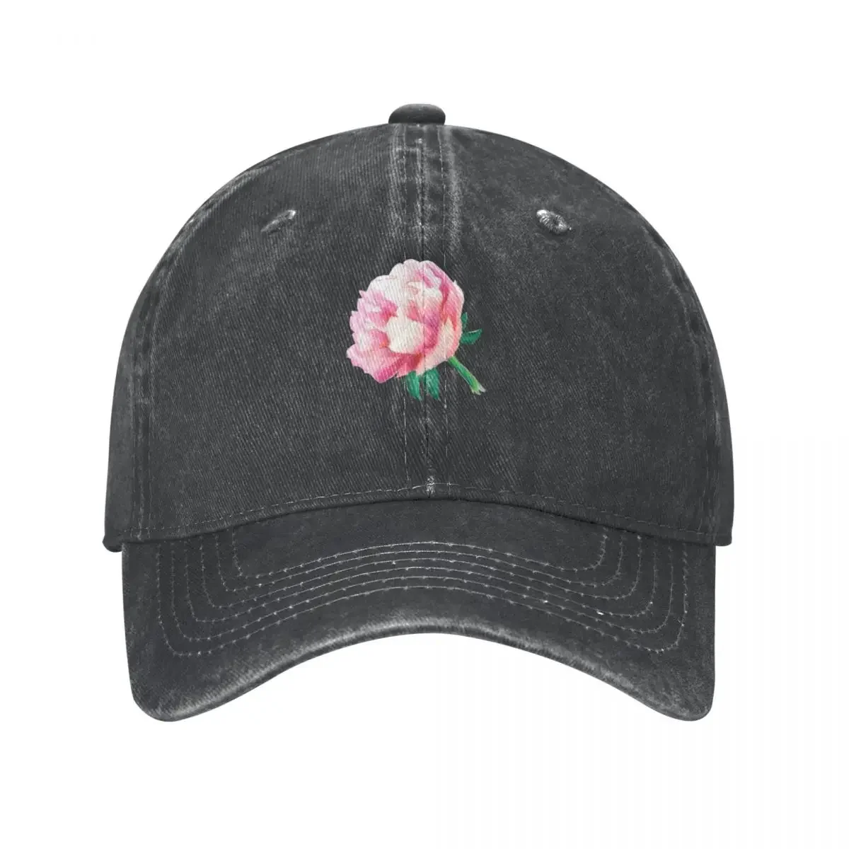 Pink Peony Flower Cowboy Hat Bobble Hat Sunscreen Sports Cap birthday Female Men's