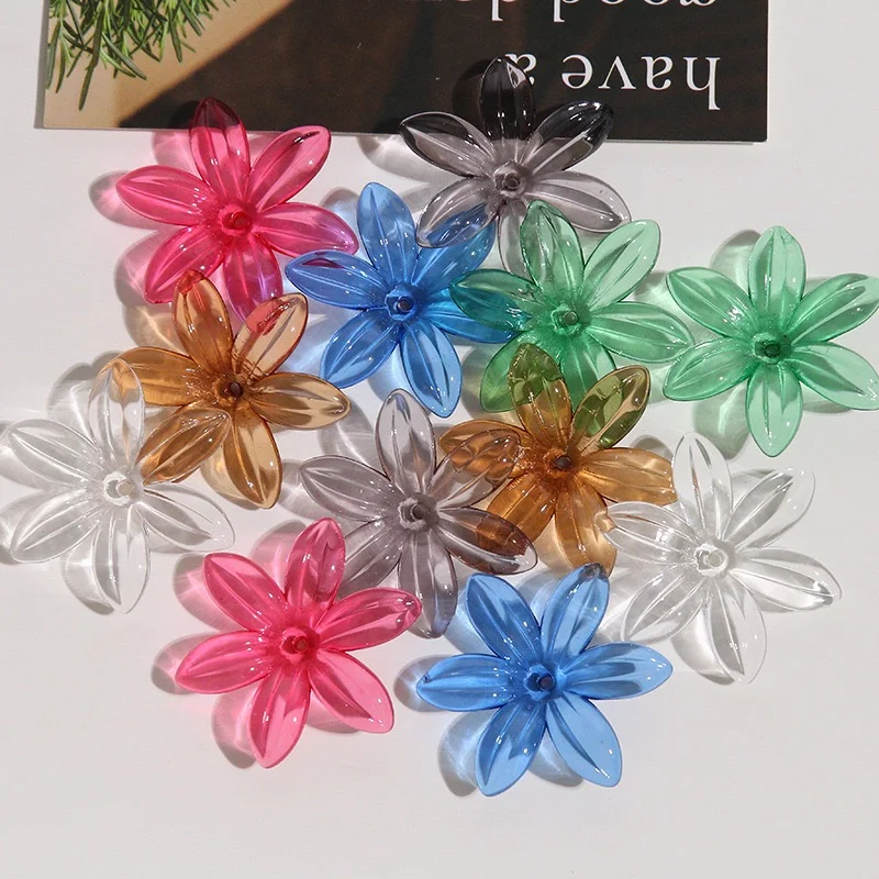 نمط جديد 50 قطعة/الوحدة 30 مللي متر لون طباعة الكرتون الزهور شكل الاكريليك الخرز لتقوم بها بنفسك مجوهرات الملابس الشعر التبعي #2