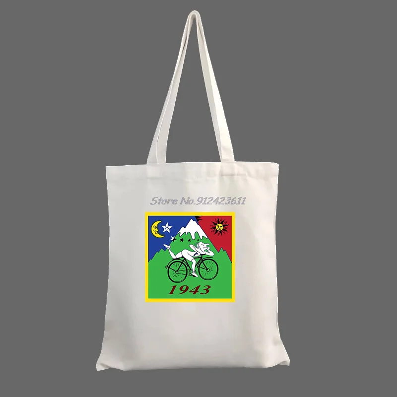 Bicycle Day Bike Trip 1943 Lsd Acid Dr Albert Hofmann Shopper Bag Teacher Bag Shopping Canvas Bag Tote Shoulder Lady Gift Bag