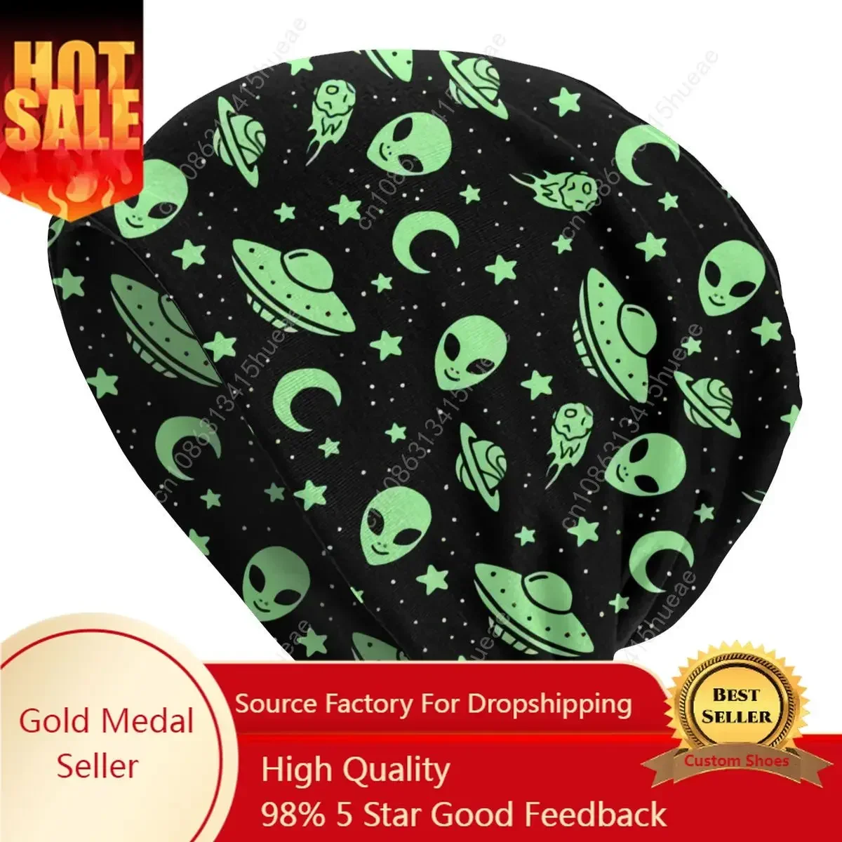 

Alien And UFO Pattern Beanie Bonnet Knitting Hat Men Women Cool Unisex Winter Warm Skullies Beanies Caps