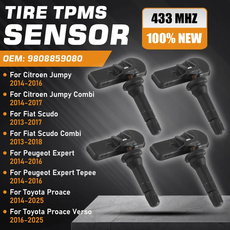 

9808859080 For Toyota Proace 2014-2025 Peugeot Expert Citroen Jumpy 2014-2016 TPMS Fiat Scudo 2013-2017 Tire Pressure Sensor